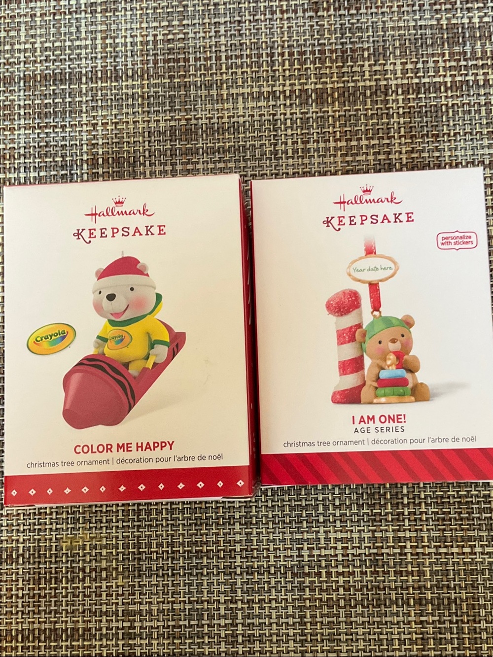 Hallmark 2 - I am one, Christmas ornaments NWT